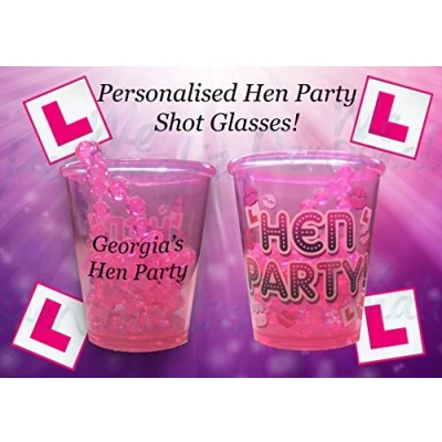 Image of 14 Personalised Hen Party Shot Glass Glasses Night/Do Night Accessories
