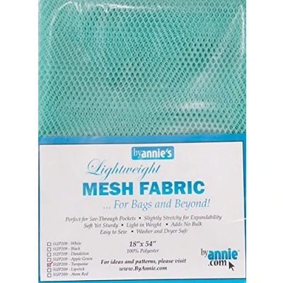 Image of Annie by Light Weight Mesh Fabric 1 8 x 54 inch 100% Polyester Turquoise, Acrylic, Multicoloured, 0.09 7.4 9.4 cm
