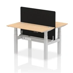 Image of Air B2B 1200x600mm Adjustable 2P Bench Desk CP Maple/Silver + Screen