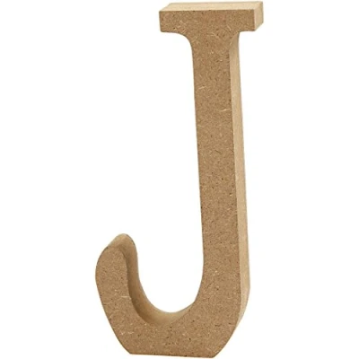 Image of Letter, H: 8 cm, MDF, J, 1pc