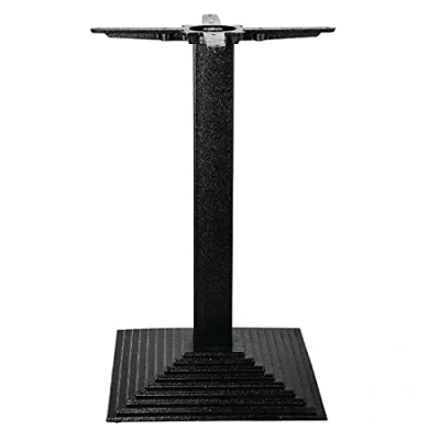 Image of Bolero Cast Iron Step Square Table Base Durable Design with Adjustable Feet Perfect for Indoor &amp; Outdoor Use In Restaurants, Homes or Cafes 720mmx425mmx425mm