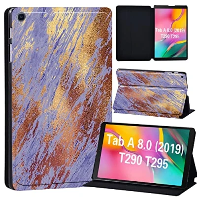 Image of FINDING Case Galaxy Tab A 8.0 2019 T290 T295, Slim Light Cover Stand Hard Shell Folio for inch Tablet Model SM (Wi Fi) T295 (LTE) (gold purple texture)