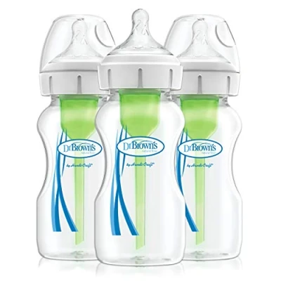 Image of Dr Brown&#039;s Options+ Anti Colic Wide Neck Baby Bottles, Pack of 3