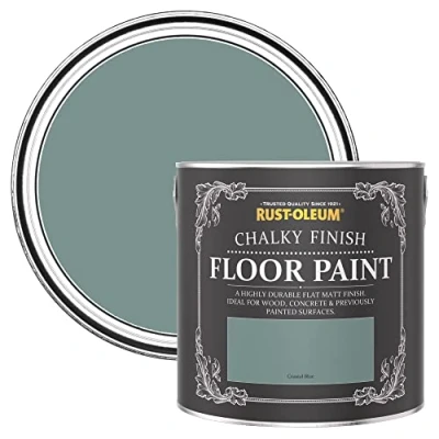 Image of Rust Oleum Blue Scratch Resistant Floor Paint in Matt Finish Coastal 2.5L