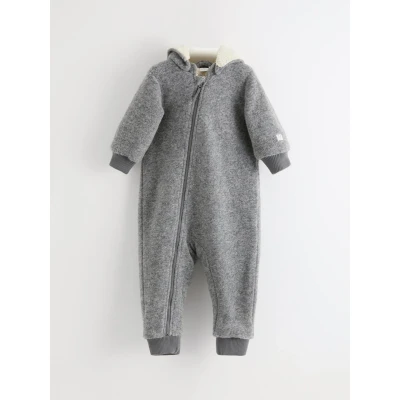 Image of Lindex Unisex Jumpsuit for kids, Size: 4 6m, Light grey melange