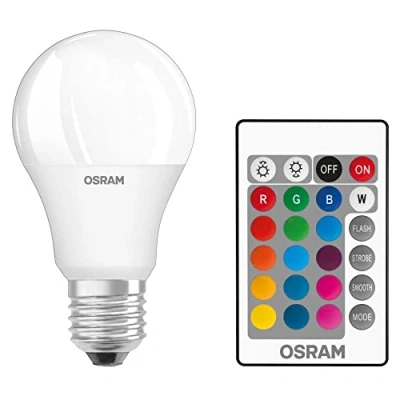 Image of OSRAM LED Star+ Classic A RGBW/LED lamp in Bulb Shape with E27 Base/dimmablekeit and Remote Controlled Colour Change/Replacement for 60 Watt/Warm White 2700 Kelvin/Pack of 1