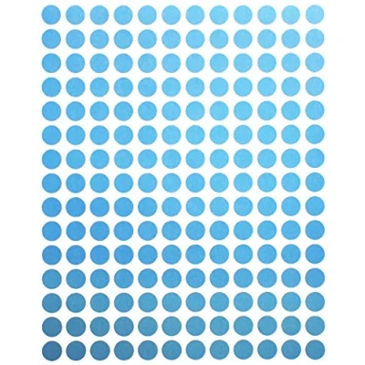 Image of Royal Green Color Labels 8mm Light Blue Round dot Stickers 840 Pack