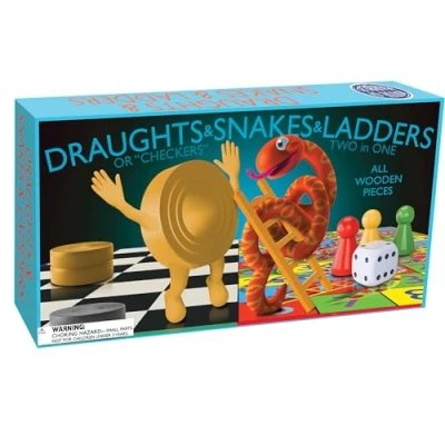 Image of House of Marbles Draughts, Snakes &amp; Ladders Board Game