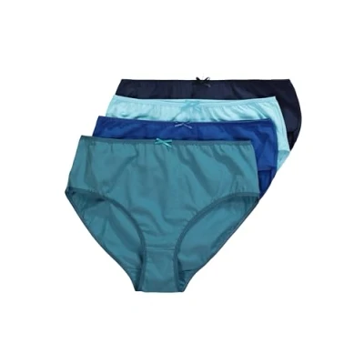 Image of Ulla Popken Women&#039;s 4er Pack Midi Slips, Bunt Briefs, Multi Coloured, 66 68 Große Größen