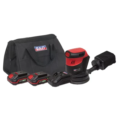 Image of Sealey Cordless Orbital Palm Sander Kit Ø125mm 20V SV20 Series 2 Batteries
