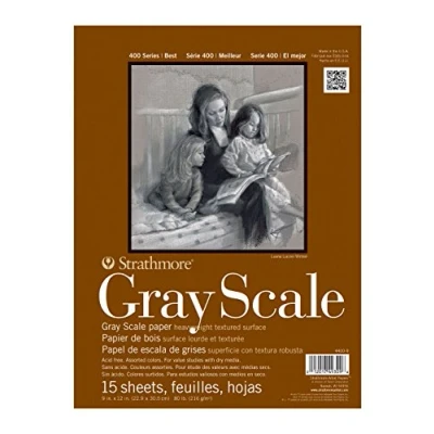 Image of Pro Art Strathmore Assorted Tints Gray Scale Paper Pad 9 x 12 inch, 15 Sheets, 9&quot;X12&quot;