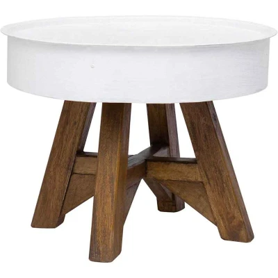 Image of vidaXL Coffee Table Solid Reclaimed Wood 60x45 cm White