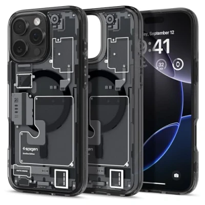 Image of Spigen Ultra Hybrid Zero One MagFit Case for iPhone 16 Pro Max, Compatible with MagSafe Accessories Black