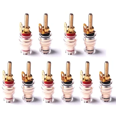 Image of Atoplee Speaker Terminal Binding Post 5 Pair Banana Plug Socket Connector for Amplifier