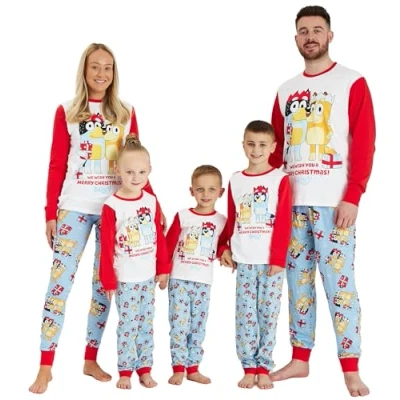 Image of Bluey Family Matching Christmas Pyjamas Ladies Mens Kids Nightwear (Children, 7 8 Years)