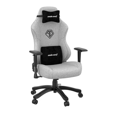 Image of Anda Seat Phantom 3 Gaming Chair Ergonomic Office Desk Chairs, Reclining Video Game Gamer Chair, Neck &amp; Lumbar Back Support Large Premium Grey Fabric for Adults