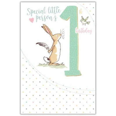 Image of 1st Birthday Card, Card for Birthday, Guess How Much I Love You