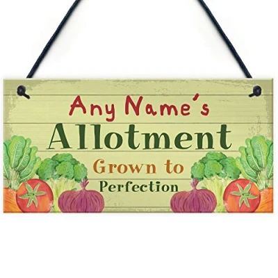 Image of RED OCEAN Personalised Allotment Sign For Garden Shed Summer House Plaque Gift Him Her