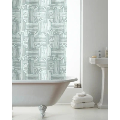 Image of COUNTRY CLUB Boho Waves Shower Curtain Modern Luxury Waterproof Bathroom Curtains