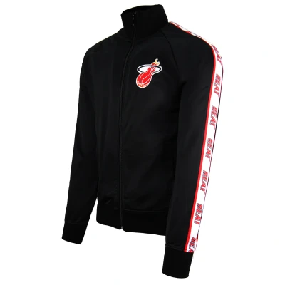 Image of Mitchell &amp; Ness NBA Miami Heat Mens Track Jacket Black Size Large