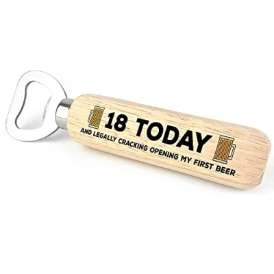Image of Novelty 18th Birthday Gift Bottle Opener Son Brother Keepsake