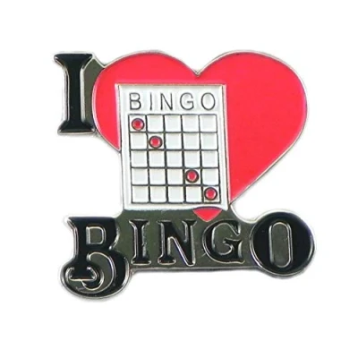 Image of Metal Enamel Pin Badge Brooch Red I Love Luv Bingo Heart