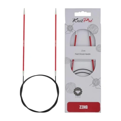 Image of KnitPro Zing: Fixed Circular Knitting Pins: 60cm x 2.50mm, 2.5mm, Red
