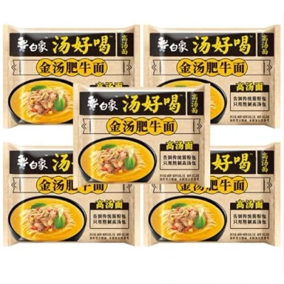 Image of Infinitely Great Home Decor Center 5PCS/Pack Baixiang Chinese Food Snack Instant Noodles 白象方便面 (金汤肥牛)
