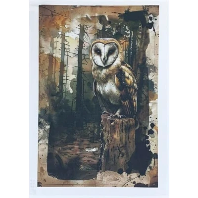 Image of Half a Donkey Tawny Owl Large Cotton Tea Towel