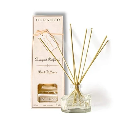 Image of Durance Scented Reed Diffuser 100ml Orange Blossom Fragrance Bouquet Glass Bottle &amp; 8 Wooden Sticks Aromatherapy Air Freshener Room