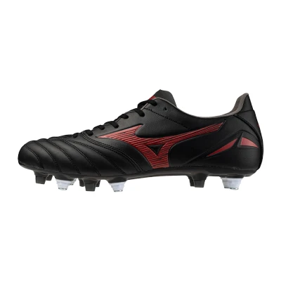 Image of Mizuno MORELIA NEO IV PRO MIX Football Shoes Black/MORELIA 40th Red/Black Women/Men Size 9