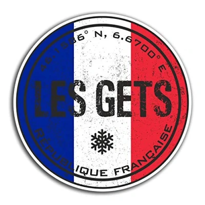 Image of 2 x 10cm Les Gets France Vinyl Stickers Travel Sticker Laptop Luggage #23289 (10cm Wide)