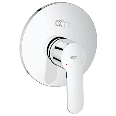 Image of GROHE Eurostyle Cosmopolitan Single Lever Bath Mixer A Wall Mounted Trim Set for Concealed Installation, Chrome, 19506002