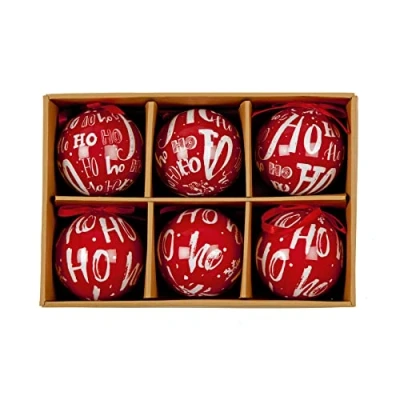 Image of Set of 6 Ho Bauble Christmas Tree Decorations