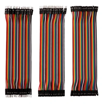 Image of QitinDasen 120Pcs 20cm Multicolored Solderless Breadboard Jumper Wire Set, 40pin Male to Male, Female, Female for Arduino DIY Raspberry pi