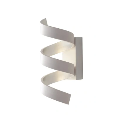 Image of HELIX LED Swirl Wall Light White, Silver 720lm 3000K 10x26x13.5cm