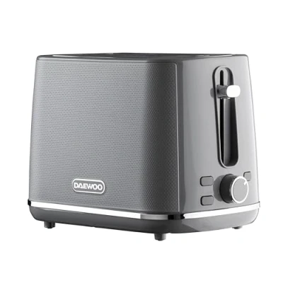 Image of Daewoo Stirling Collection, 2 Slice Toaster, Easy Cleaning, Safety Features, Cord Storage, High Lift Lever, Browning Controls, Defrost, Reheat, Cancel Functions, Part Of A Grey