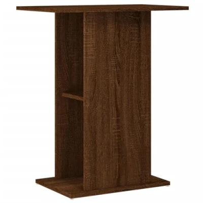 Image of vidaXL Engineered Wood Aquarium Stand with Ample Storage, Sleek Design in Brown Oak Suitable for Living Room, Lounge Area, Bedroom
