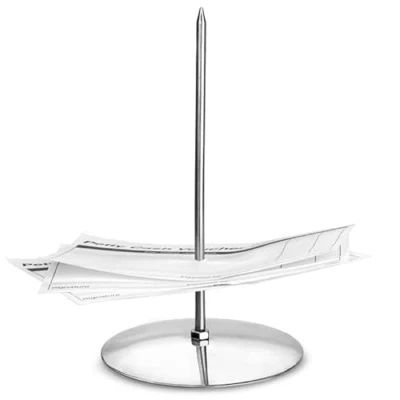 Image of dine@drinkstuff Stainless Steel Receipt Spike 14cm Bill and Memo Holder, Ideal for Restaurants, Cafes Offices