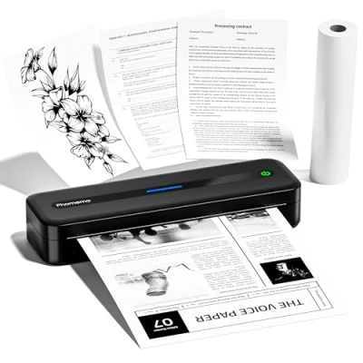 Image of Phomemo M832 Thermal Printer, Inkless Portable Printer A4 Compatible with Android &amp; iOS, Wireless for Home, Photo, Invoice, Study, Bluetooth Monochrome Black