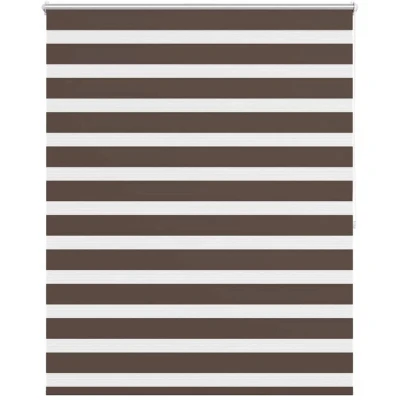 Image of vidaXL Zebra Blind 120 x 175 cm Coffee