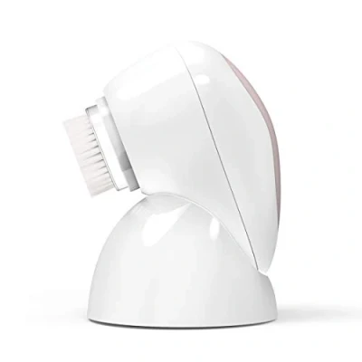 Image of HoMedics Purete Cleansing Brush with 3D Pulsating Action, 3 Intensity Levels, Interchangeable Massage Heads, Ergonomic Grip, USB Charging Dock, IPX7 Waterproof for use in the Bath or Shower