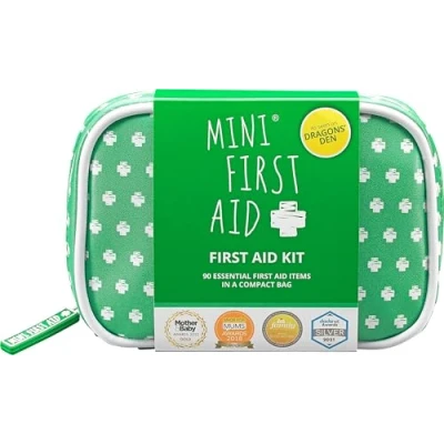 Image of Mini First Aid Kit 90 Items Kids Includes Plasters, Bandages, Scissors, Tweezers &amp; Burn Gel for Car, Home, Office, Travel Camping Ideal Babies As Seen on Dragons Den