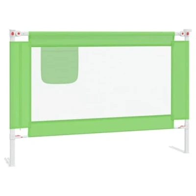 Image of vidaXL Toddler Safety Bed Rail Polyfabric Metal Frame, Adjustable Height, Easy Clean, Green, 100x25 cm