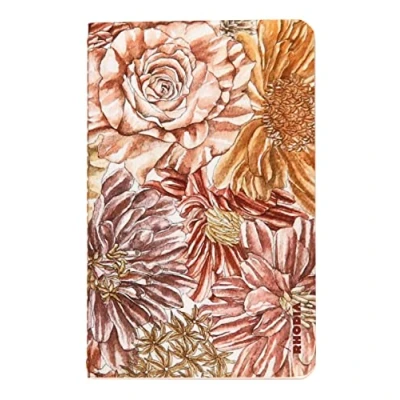 Image of RHODIA 120028C Stitched notebook 9x14 cm Lined 64 pages Ivory Clairefontaine paper 90 g/m Soft Touch Cover Orange Botanical Collection