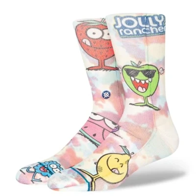 Image of Stance Jolly Rancher Crew Socks Kevin Lyons Tie Dye Calf Large