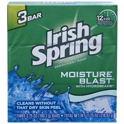 Image of Irish Spring Moisture Blast Deodorant Soap 3 x 120 ml