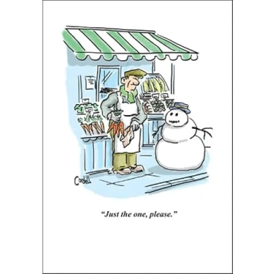 Image of Woodmansterne Funny Christmas Card for Men/Women Carrot Nose Eco Friendly and Recyclable