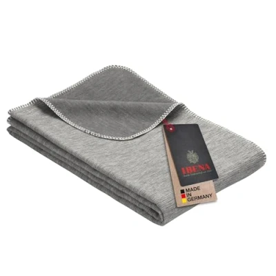 Image of Ibena Lausanne Wool Blanket 140 x 200 cm Cotton Grey Made of Organic Cotton, Summer Pleasantly Soft and Light, in