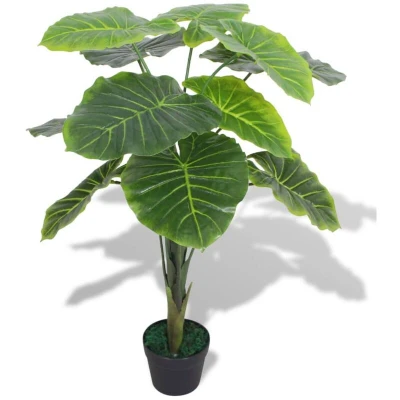 Image of vidaXL Artificial Taro Plant with Pot 85 cm Green